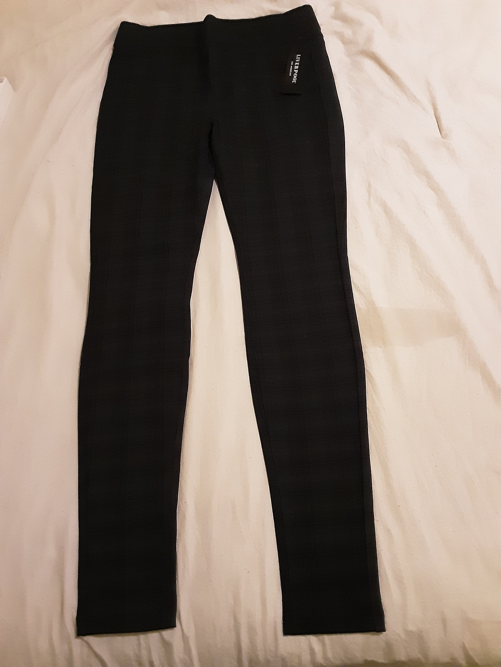 Liverpool Black Plaid Ponte Leggings
